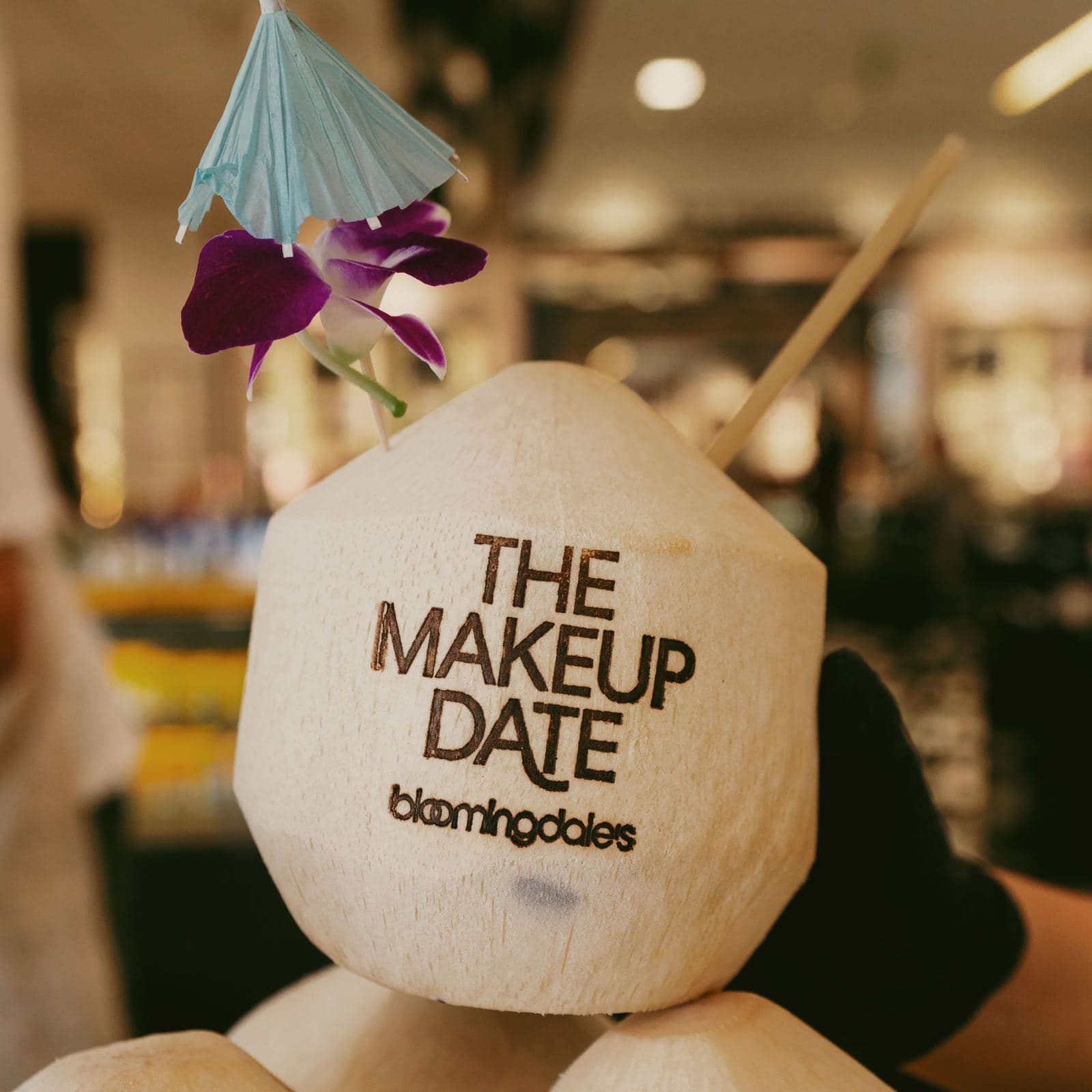 Coconut stamped for Bloomingdale's Makeup Date