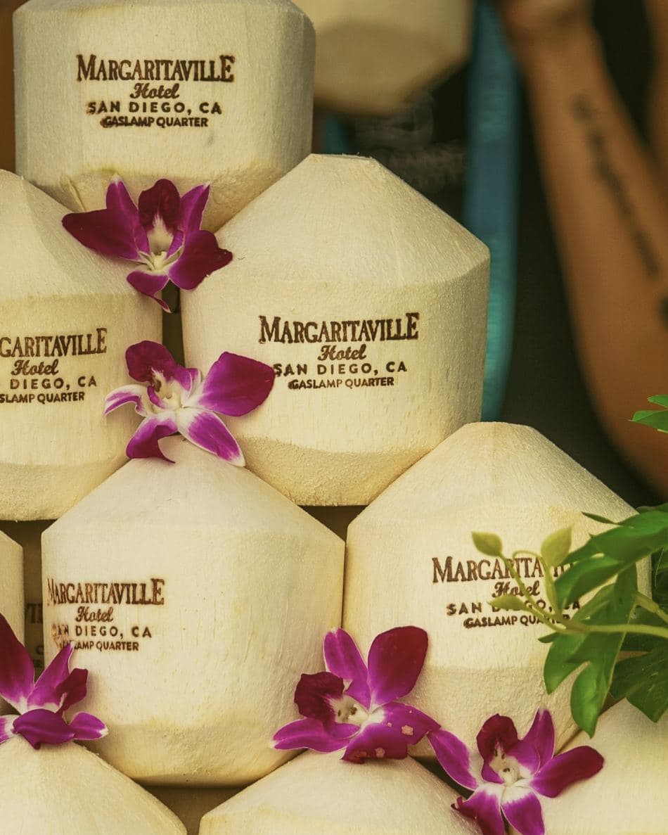 Coconuts stamped for Margaritaville Hotel San Diego